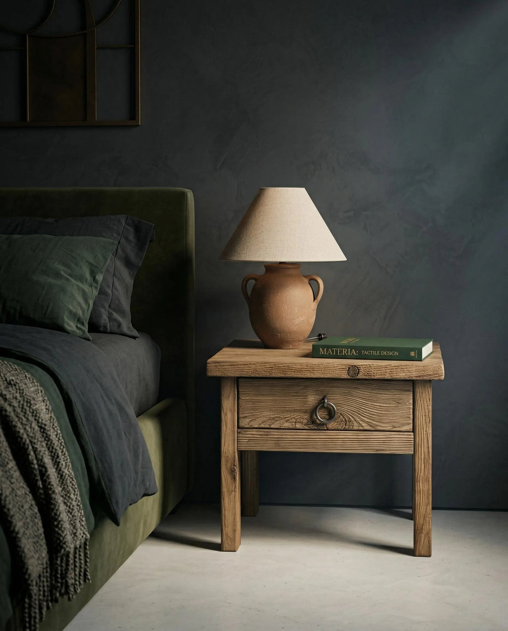Reclaimed Wood Nightstand Pair - Organic Modern Barnwood Bedside Tables