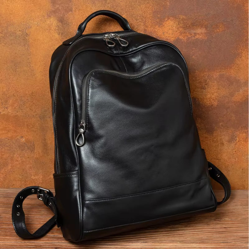 Handmade Leather Backpacks Men and Women'S Leather Leisure Outdoor Travel Bags Business Computer Backpack Tide