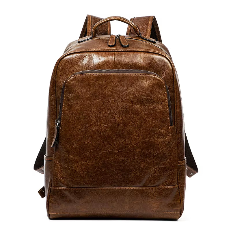 Handmade Leather Backpacks Men and Women'S Leather Leisure Outdoor Travel Bags Business Computer Backpack Tide