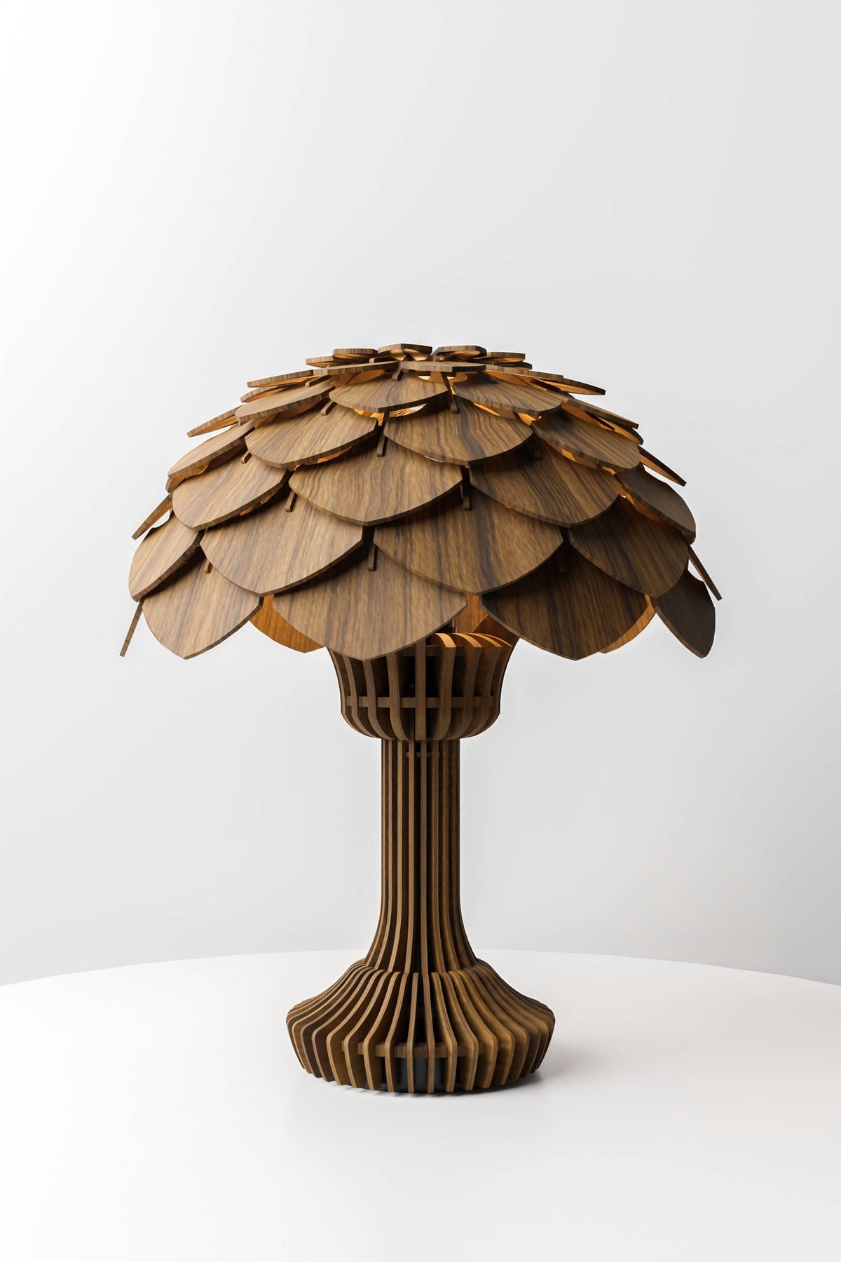 Table Lamp Artisan Walnut Accent Lamp: Handmade Minimalist Lighting