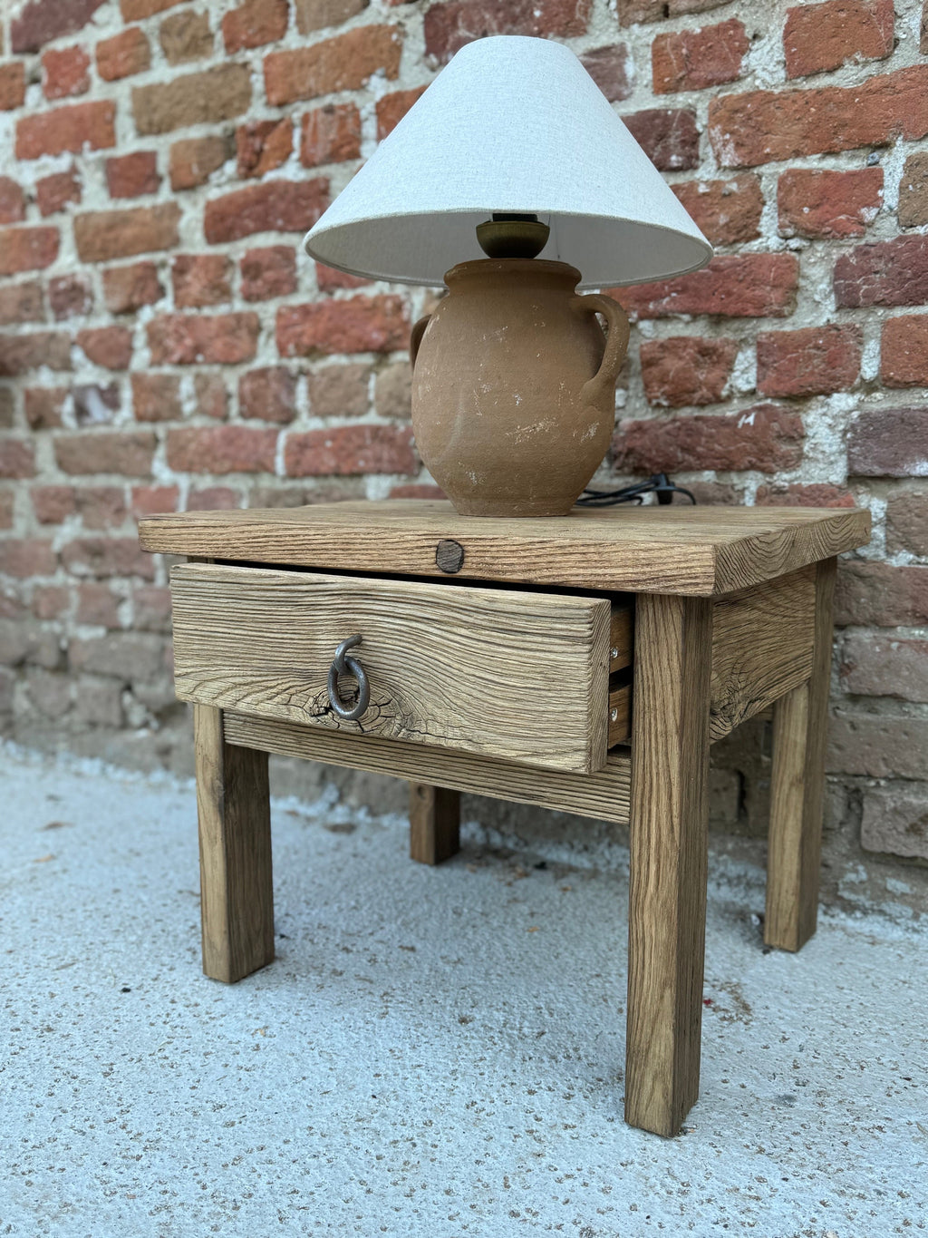 Reclaimed Wood Nightstand Pair - Organic Modern Barnwood Bedside Tables