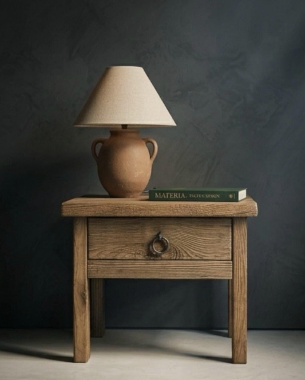 Reclaimed Wood Nightstand Pair - Organic Modern Barnwood Bedside Tables