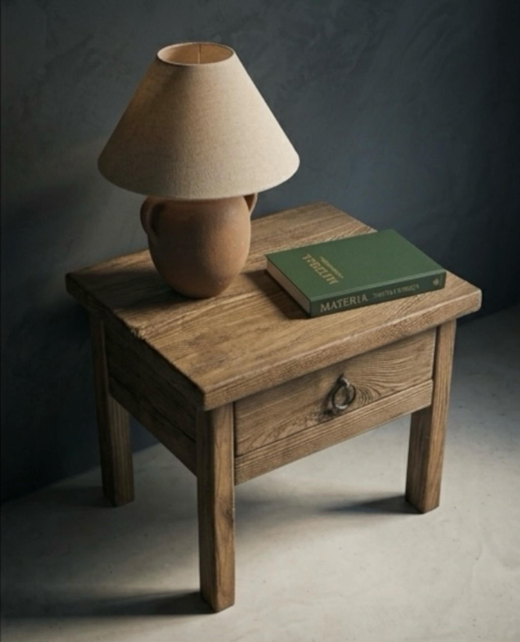 Reclaimed Wood Nightstand Pair - Organic Modern Barnwood Bedside Tables