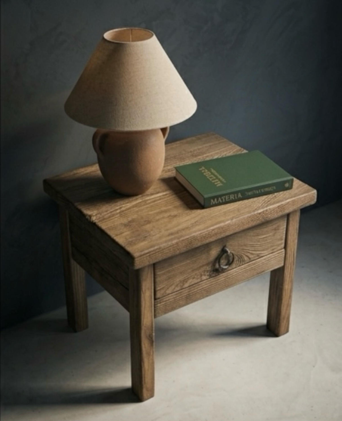 Reclaimed Wood Nightstand Pair - Organic Modern Barnwood Bedside Tables