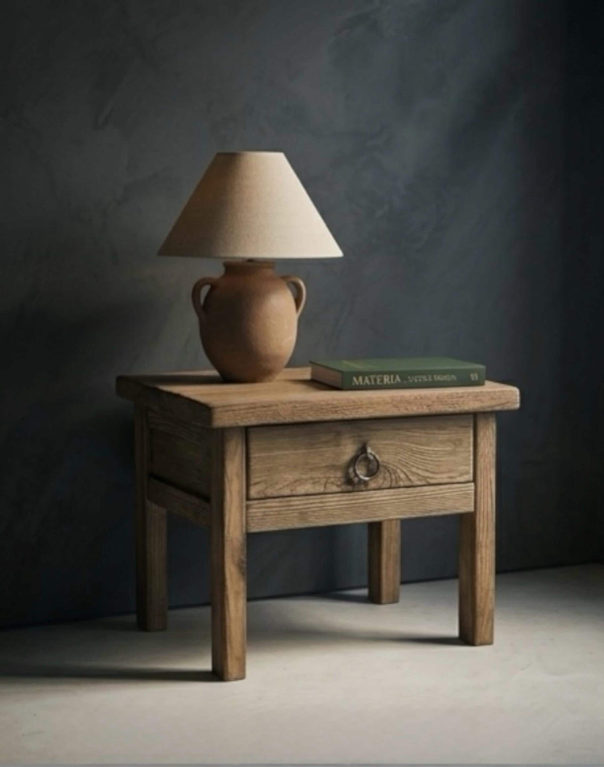 Reclaimed Wood Nightstand Pair - Organic Modern Barnwood Bedside Tables
