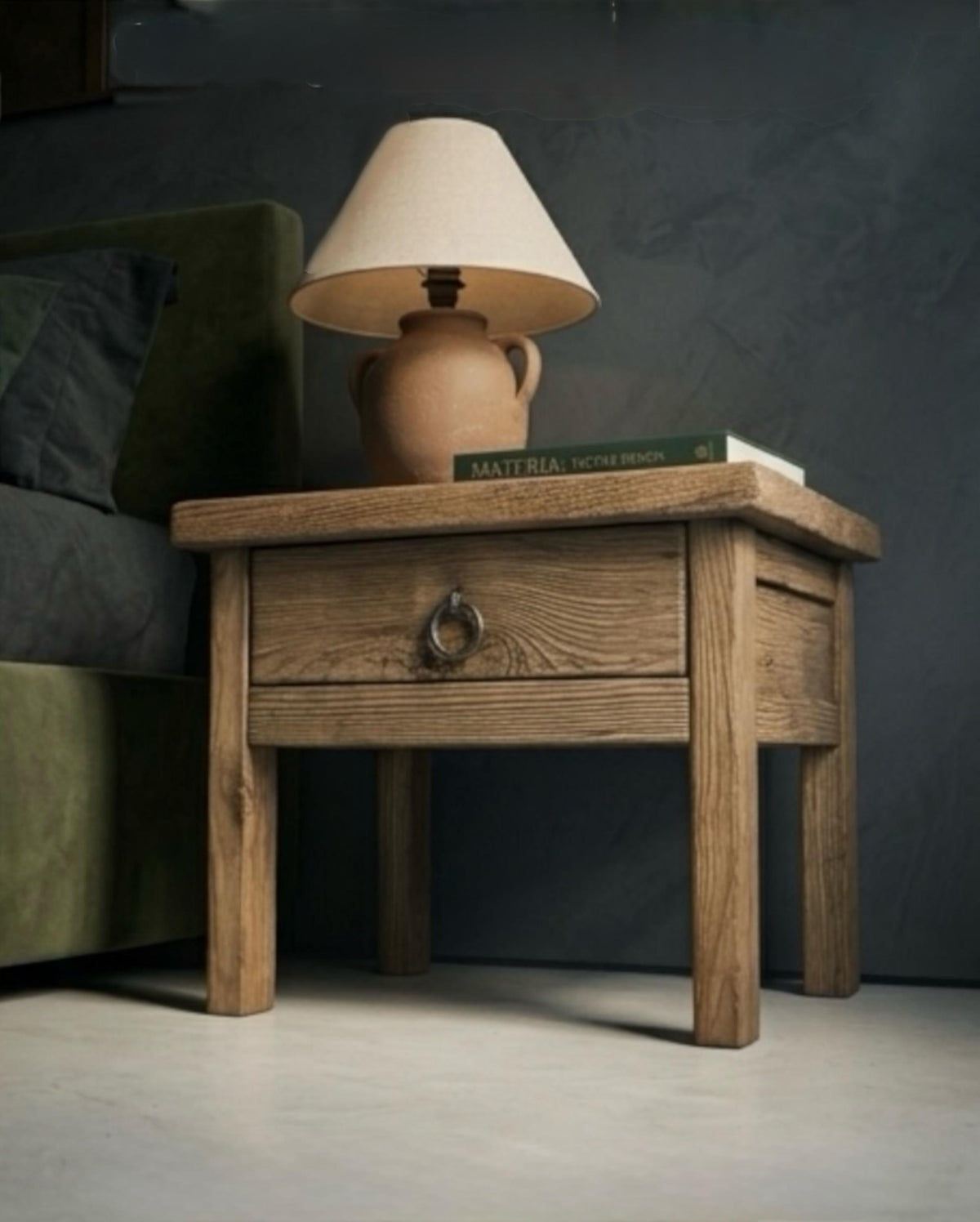 Reclaimed Wood Nightstand Pair - Organic Modern Barnwood Bedside Tables