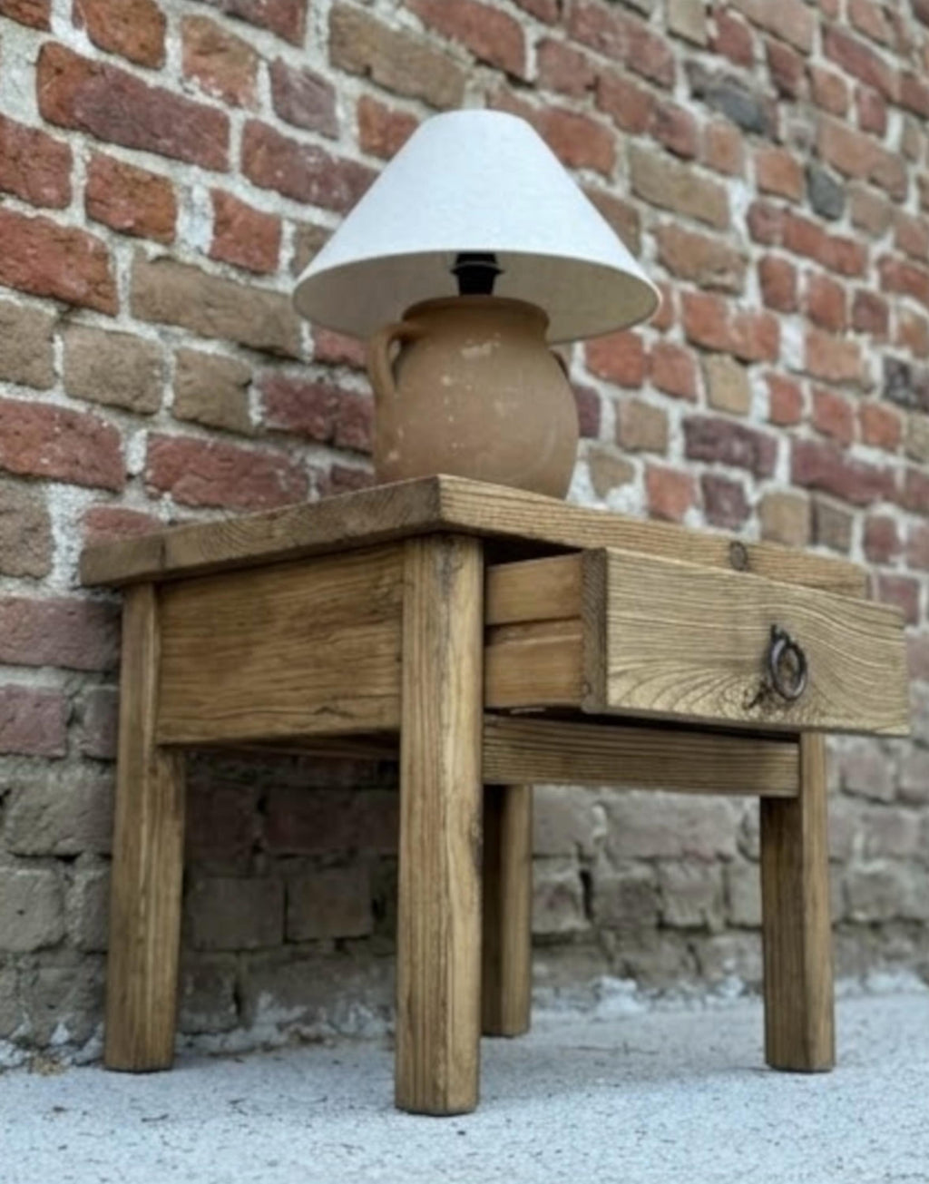 Reclaimed Wood Nightstand Pair - Organic Modern Barnwood Bedside Tables