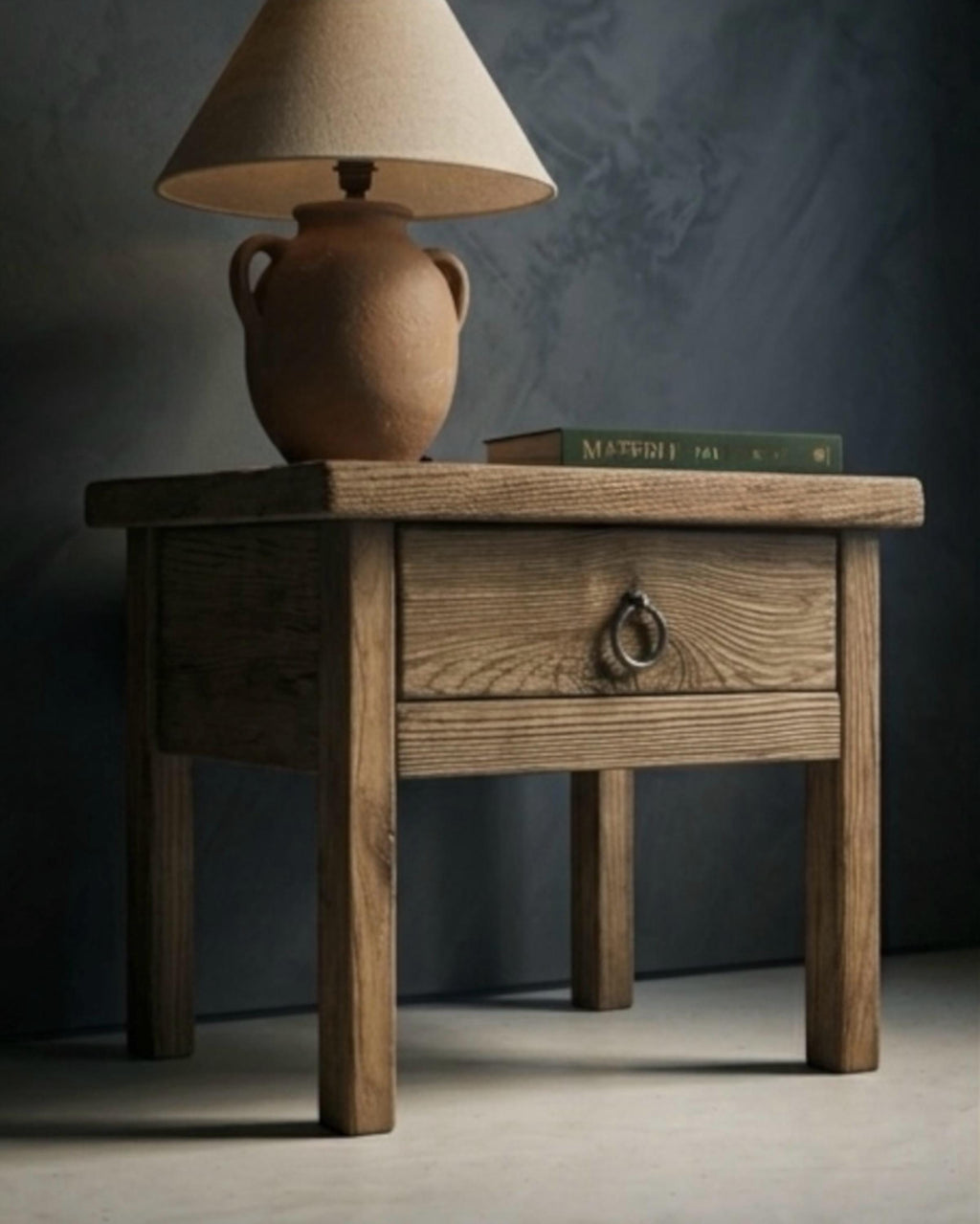 Reclaimed Wood Nightstand Pair - Organic Modern Barnwood Bedside Tables