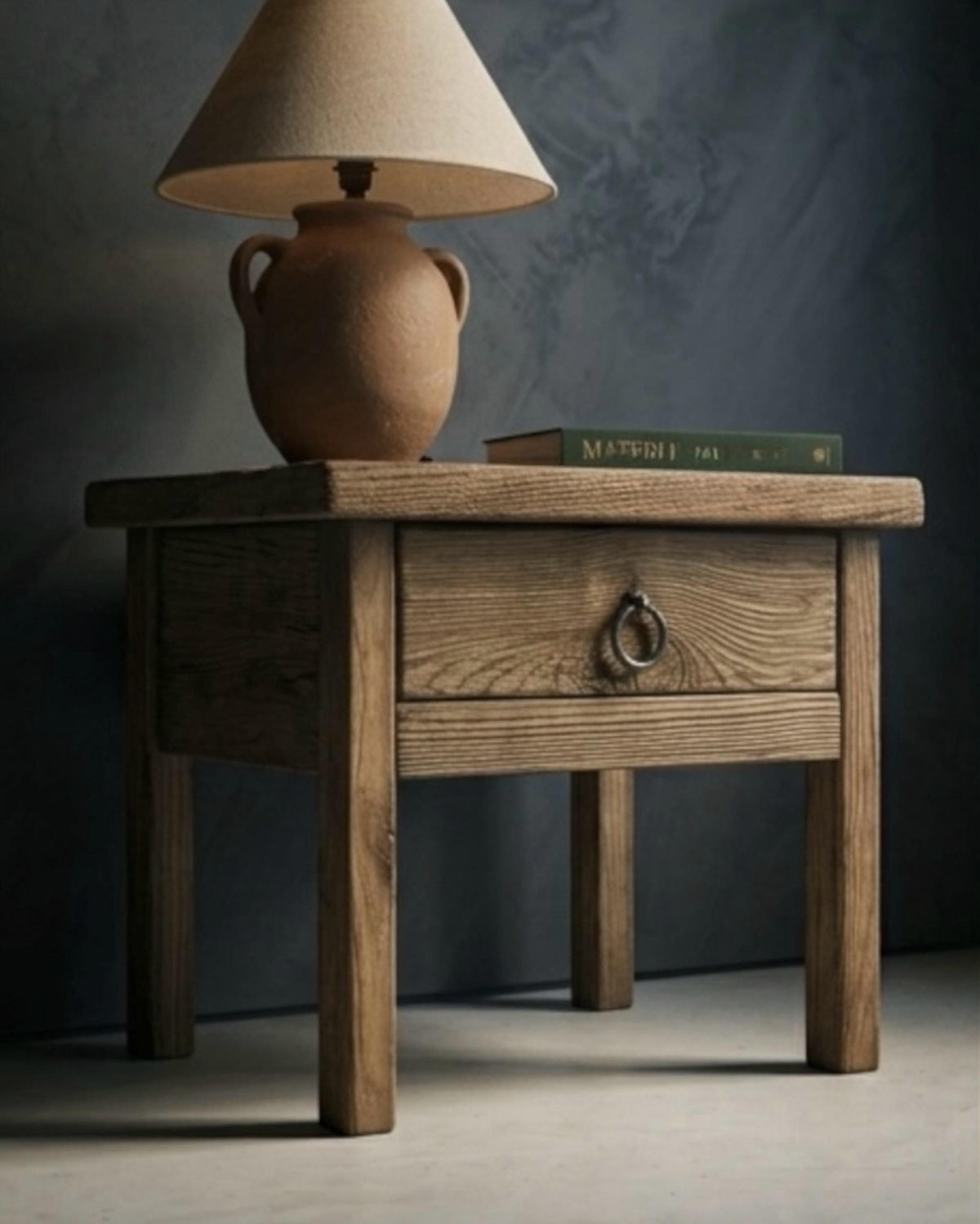 Reclaimed Wood Nightstand Pair - Organic Modern Barnwood Bedside Tables