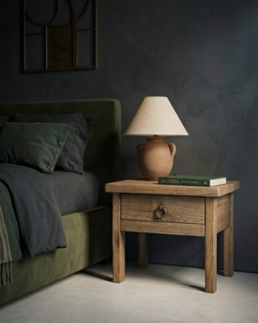 Reclaimed Wood Nightstand Pair - Organic Modern Barnwood Bedside Tables